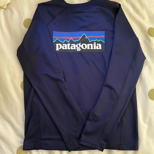 Kids' Long-Sleeved Capilene® Silkweight UPF T-Shirt Navy size XL 14